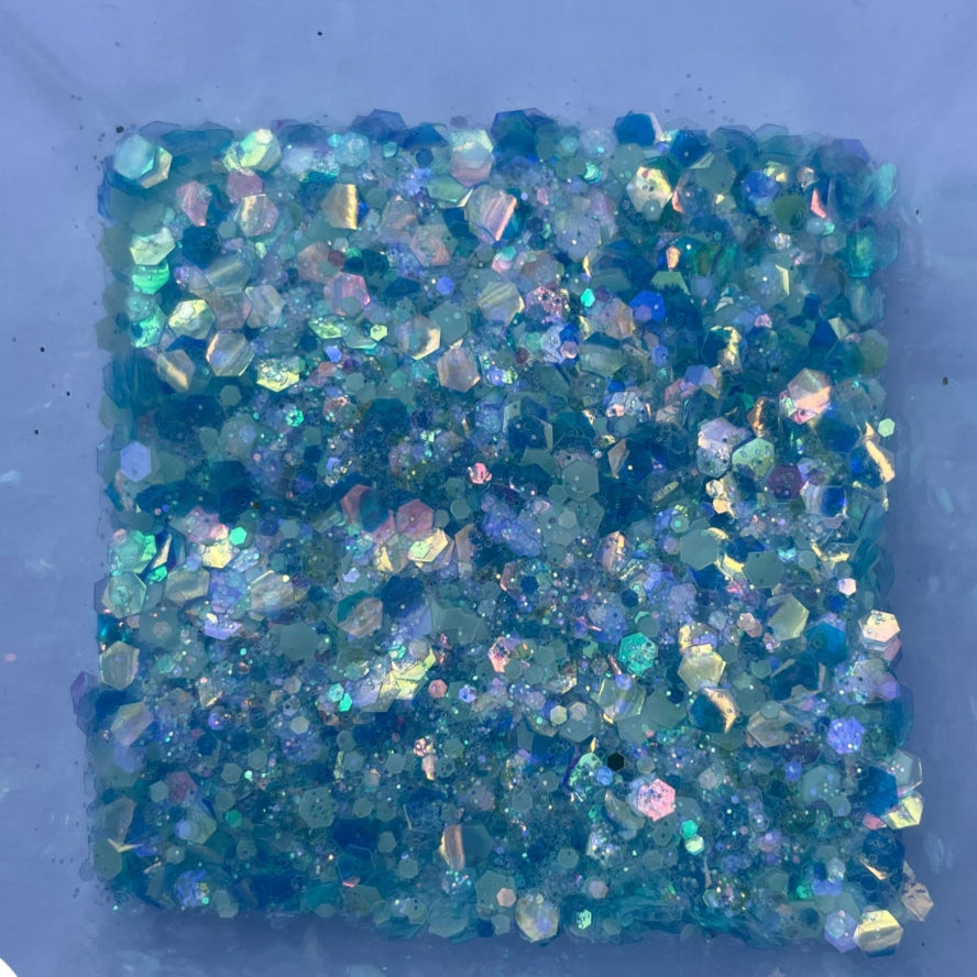 Blue Ice Iridescent Glitter – Chunky Blue Frozen Glitter Mix