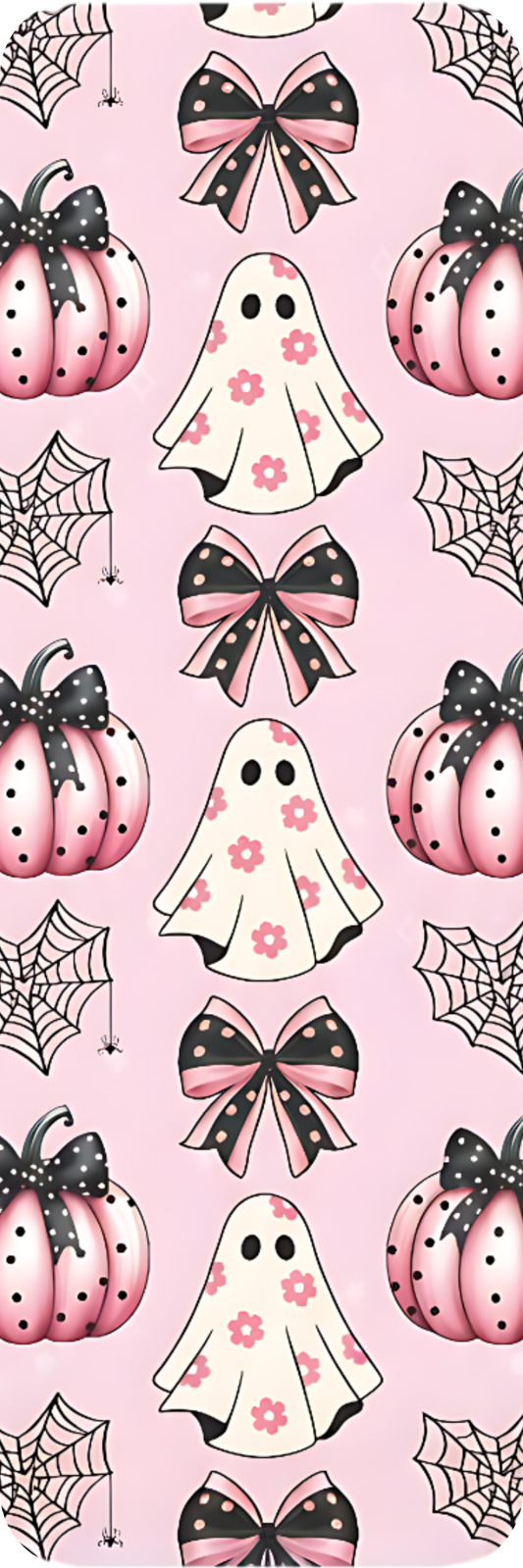 Pink Halloween Cuties Bookmark – Ghosts, Pumpkins &amp; Bows