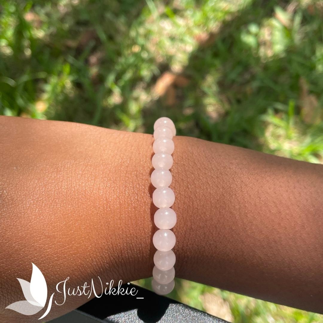 Cherry Blossom Bracelet | Elegant Rose Quartz Beaded Bracelet