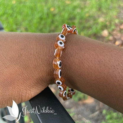 Evil Eye Bracelet Collection | Flat 8mm Beaded Protective Bracelet in Various Colors