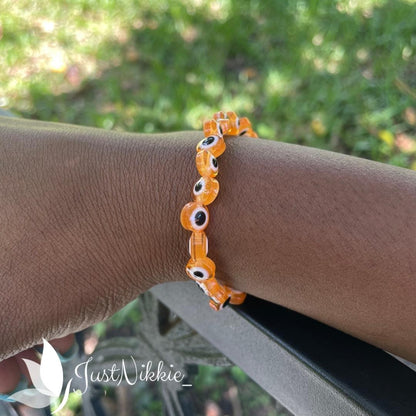 Evil Eye Bracelet Collection | Flat 8mm Beaded Protective Bracelet in Various Colors