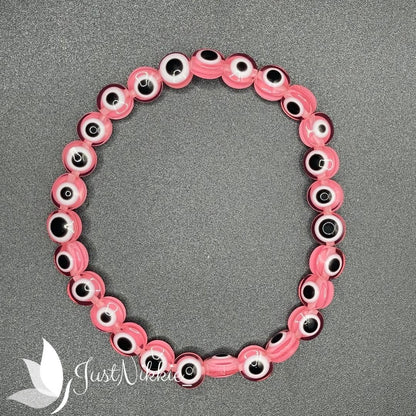 Evil Eye Bracelet Collection | Flat 8mm Beaded Protective Bracelet in Various Colors
