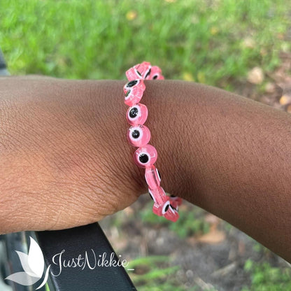 Evil Eye Bracelet Collection | Flat 8mm Beaded Protective Bracelet in Various Colors