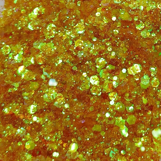 Crushed Curry Iridescent Chunky Glitter - Yellow Iridescent Chunk Glitter