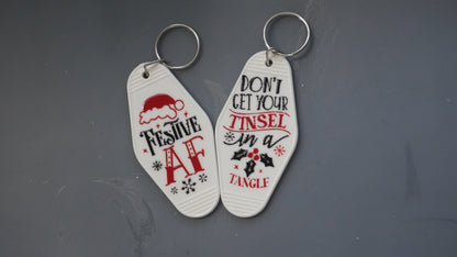 Sassy Christmas Motel Keychains – Holiday Humor with Attitude