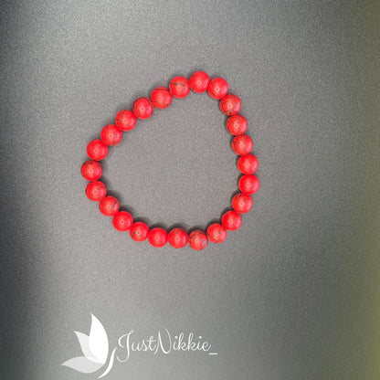 Crimson Vein Bracelet | Red and Black Beaded Stretch Bracelet