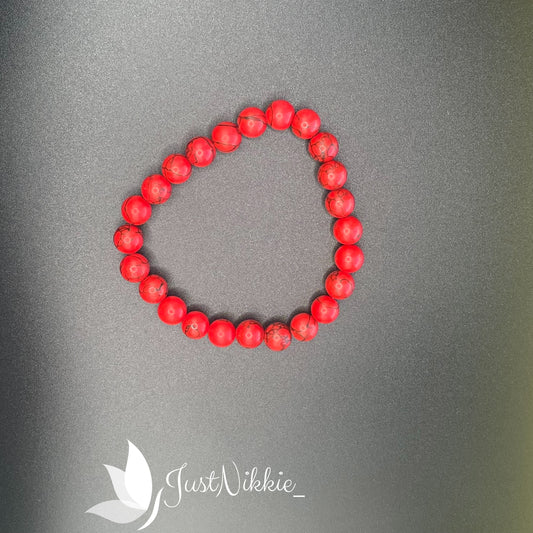 Crimson Vein Bracelet | Red and Black Beaded Stretch Bracelet