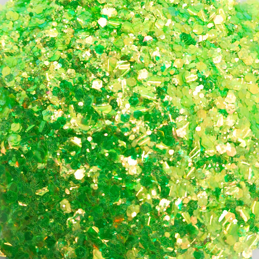 Electric Lime Iridescent Glitter – Vibrant Neon Green Sparkle