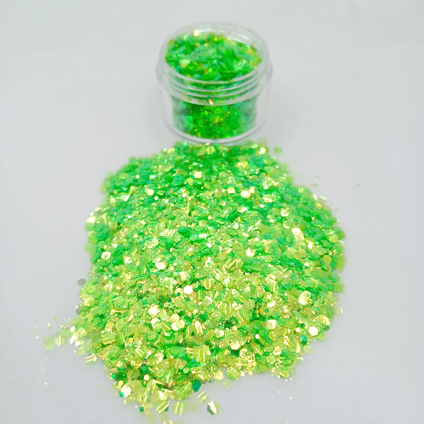 Electric Lime Iridescent Glitter – Vibrant Neon Green Sparkle