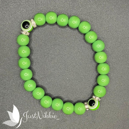 Evil Eye Bracelet Collection | 8mm Round Beaded Protective Bracelets in Various Colors