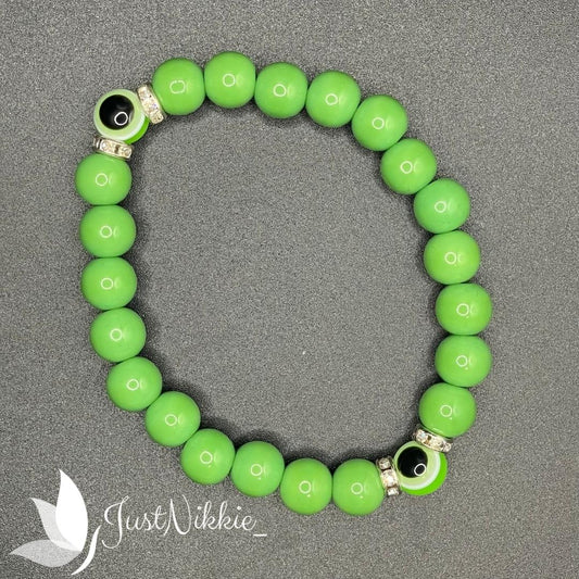 Evil Eye Bracelet Collection | 8mm Round Beaded Protective Bracelets in Various Colors