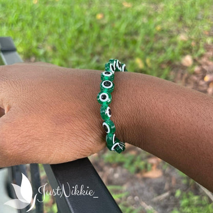 Evil Eye Bracelet Collection | Flat 8mm Beaded Protective Bracelet in Various Colors