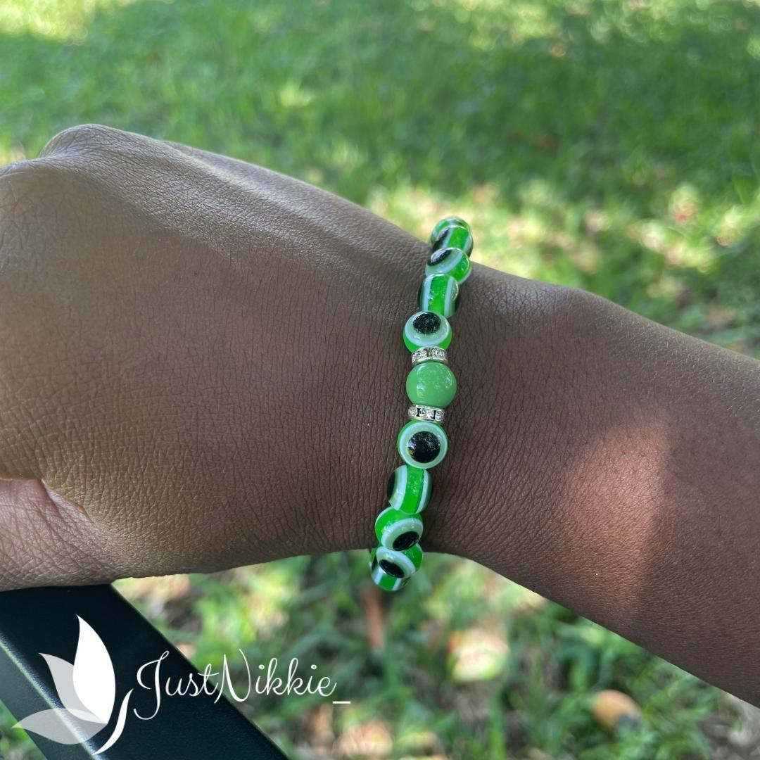 Evil Eye Bracelet Collection | 8mm Round Beaded Protective Bracelets in Various Colors