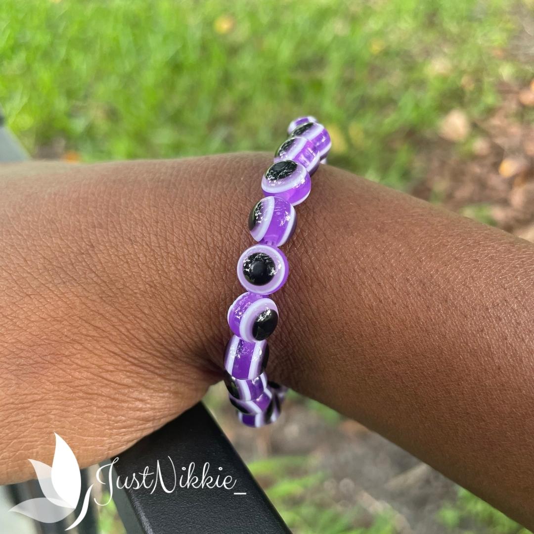 Evil Eye Bracelet Collection | 8mm Round Beaded Protective Bracelets in Various Colors