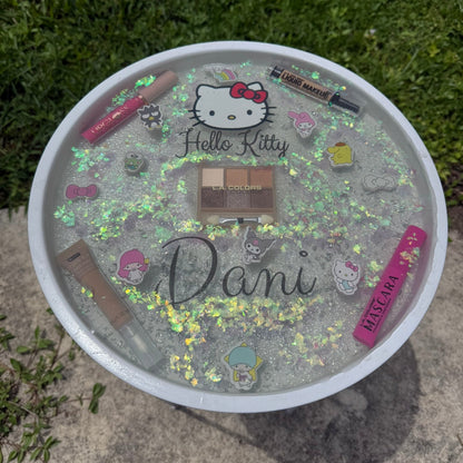 Custom Resin Side Table – Personalized Art Tabletop