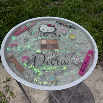 Custom Resin Side Table – Personalized Art Tabletop