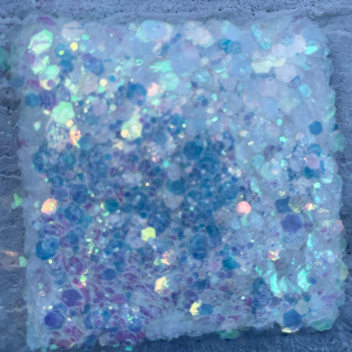 White Christmas Iridescent Glitter – Ethereal White with Blue and Pink Hues