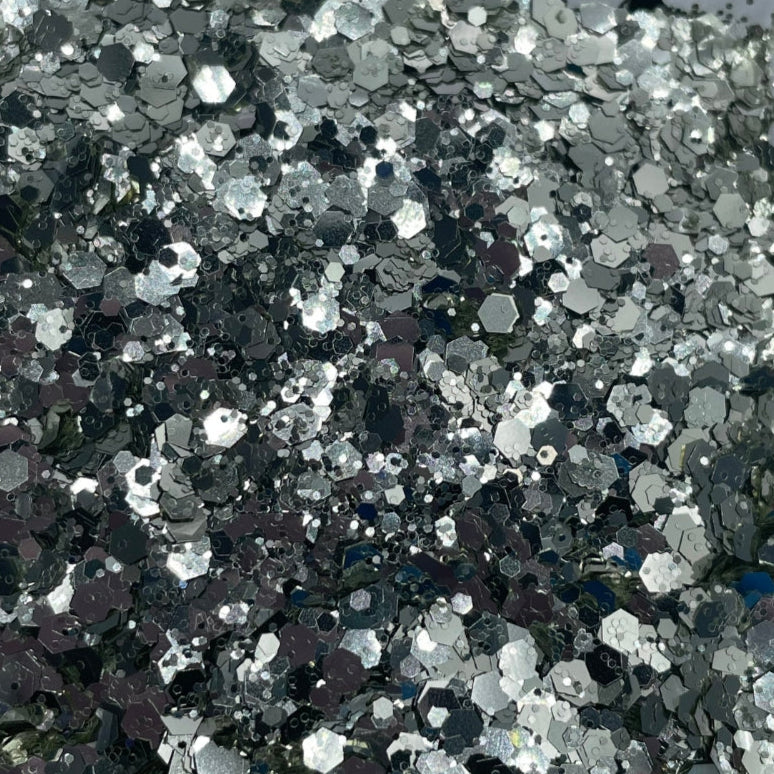 Ice Gray Metallic Chunky Glitter