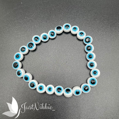 Evil Eye Bracelet Collection | Flat 8mm Beaded Protective Bracelet in Various Colors