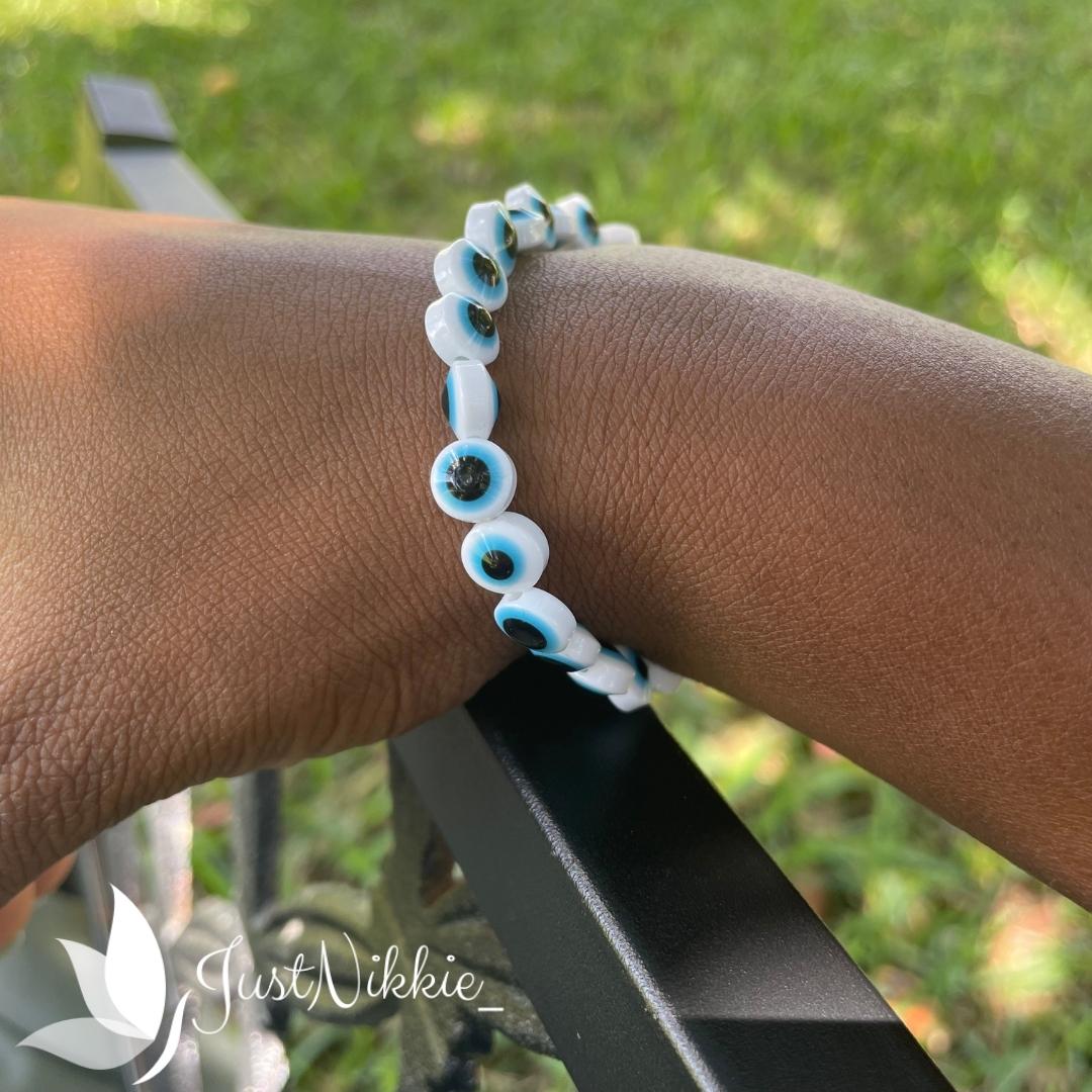 Evil Eye Bracelet Collection | Flat 8mm Beaded Protective Bracelet in Various Colors