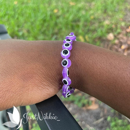 Evil Eye Bracelet Collection | Flat 8mm Beaded Protective Bracelet in Various Colors