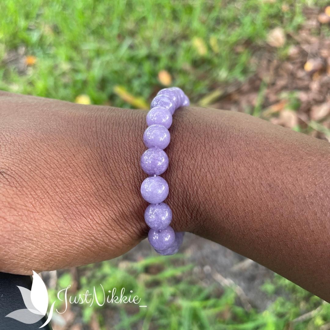 Lilac Mist Bracelet | Angelite Beaded Bracelet