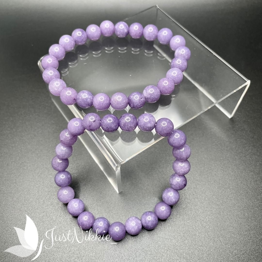 Lilac Mist Bracelet | Angelite Beaded Bracelet