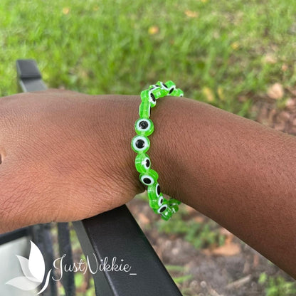 Evil Eye Bracelet Collection | Flat 8mm Beaded Protective Bracelet in Various Colors