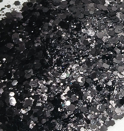 Midnight Christmas Black Metallic Glitter – Elegant Year-Round Sparkle