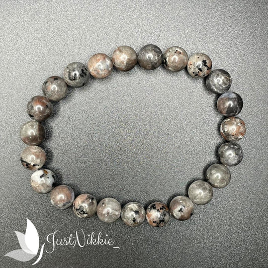 Moonstone Glow Bracelet | Black and Gray Labradorite Beaded Bracelet with UV Reactive Glow