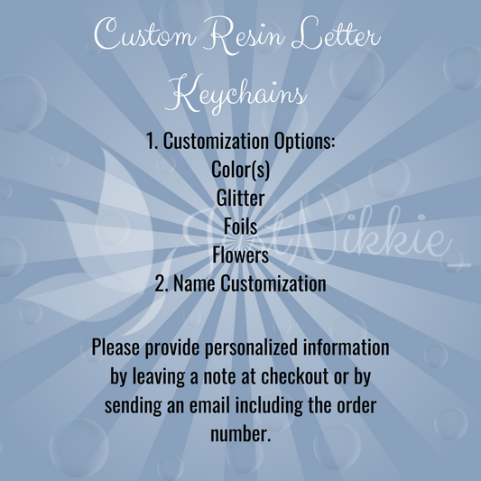 Personalized Resin Letter Keychain – Customizable Accessory