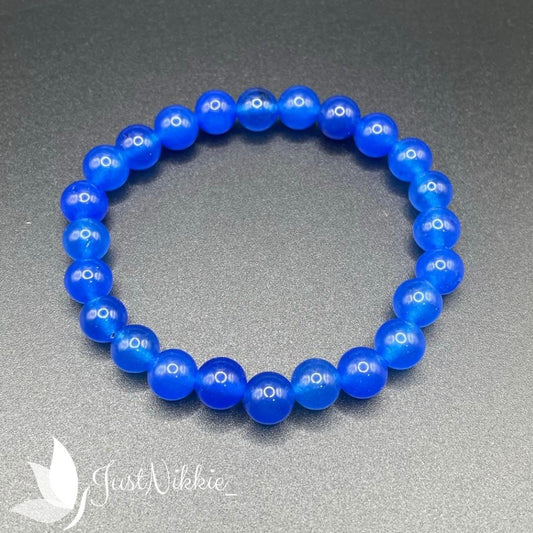 Oceanic Charm - Blue Jelly Glass Bead Bracelet