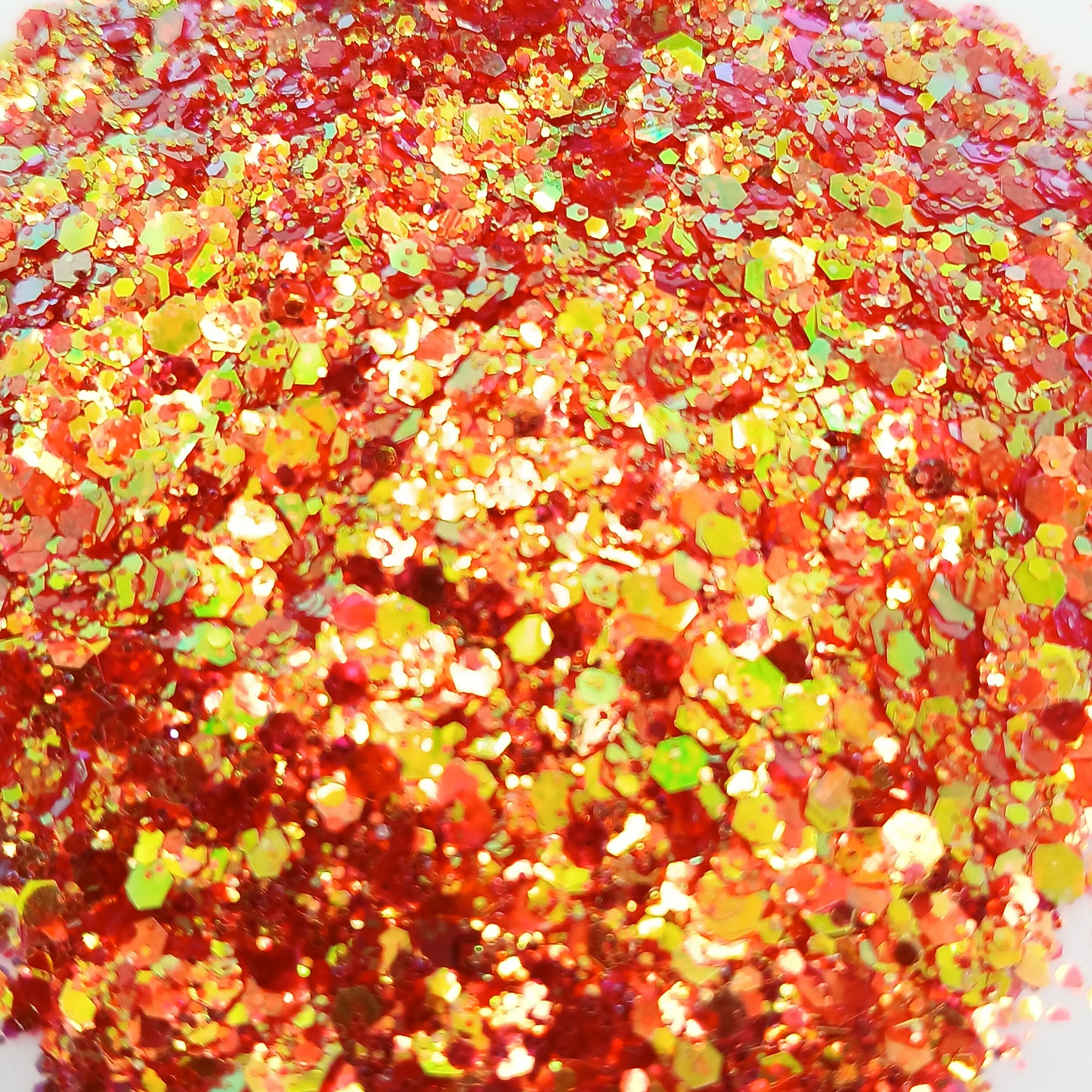 Phoenix Fire Iridescent Glitter – Chunky Red & Gold Mix