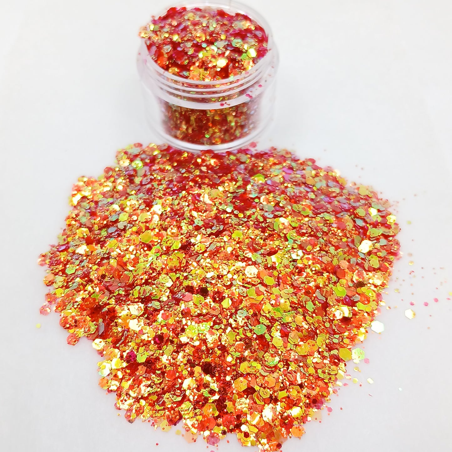 Phoenix Fire Iridescent Glitter – Chunky Red & Gold Mix