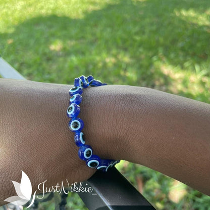 Evil Eye Bracelet Collection | Flat 8mm Beaded Protective Bracelet in Various Colors