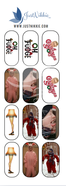 Christmas Story Nail Water Decals – Nostalgic Holiday Nail Art Inspired by the Classic Movie