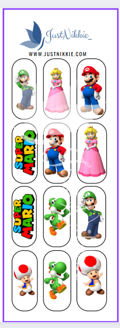 Super Mario Nail Water Decals – Fun and Playful Video Game-Inspired Nail Art