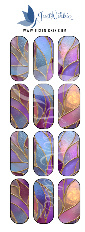 Stained Glass Nail Water Decals