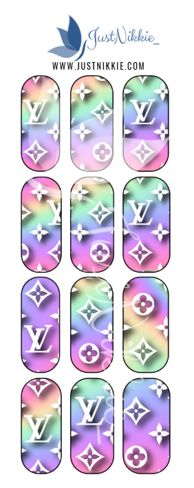 Designer Inspired Monogram Nail Water Decals
