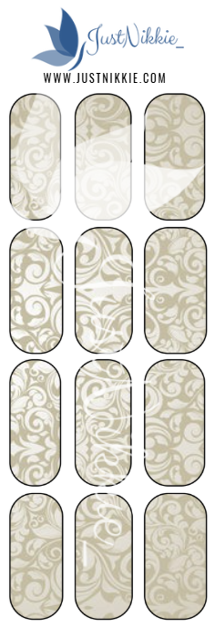 Neutral Swirl Nail Water Decals