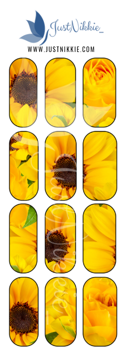 Sunflower Floral Nail Water Decals
