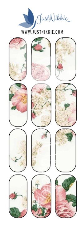 Soft Vintage Floral Nail Water Decals