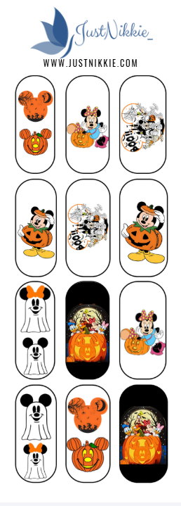 Spooky Cartoon Halloween Nail Water Decals