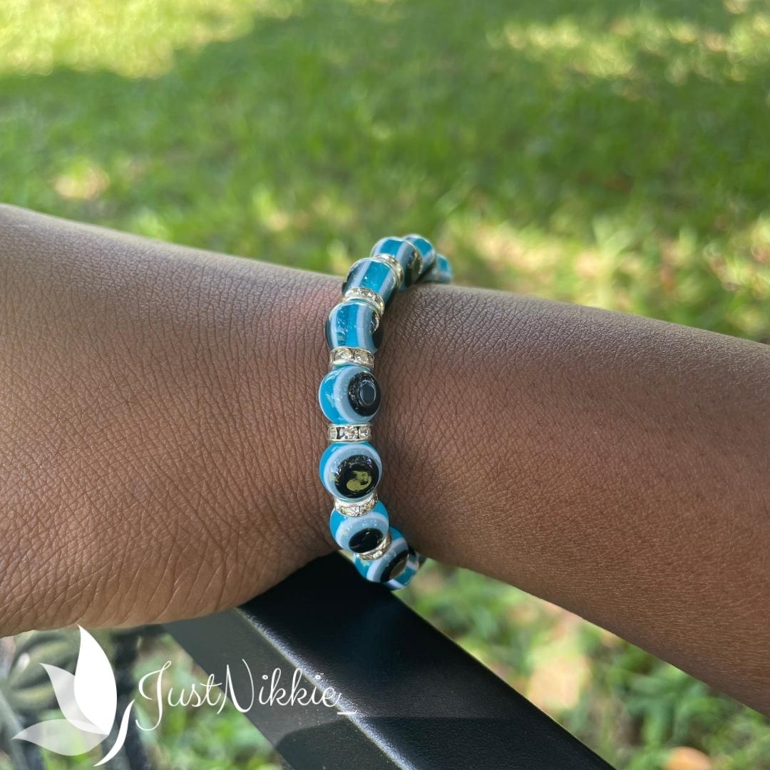 Evil Eye Bracelet Collection | 8mm Round Beaded Protective Bracelets in Various Colors
