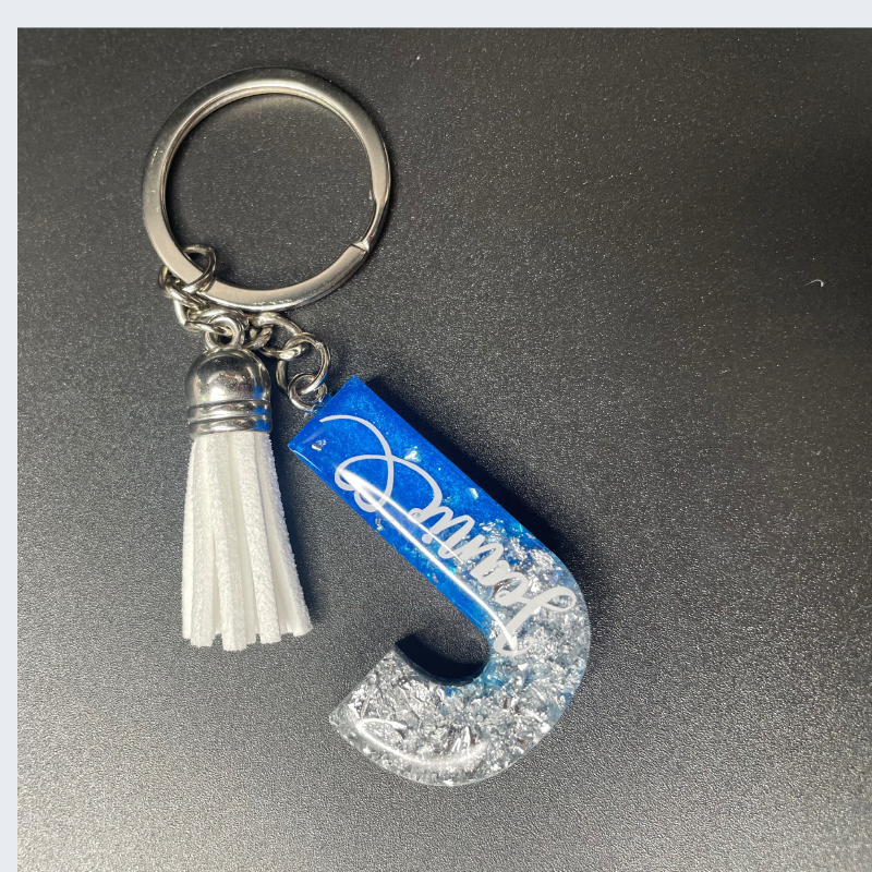 Custom Foil Resin Letter Keychain – Personalized Elegant Accessory