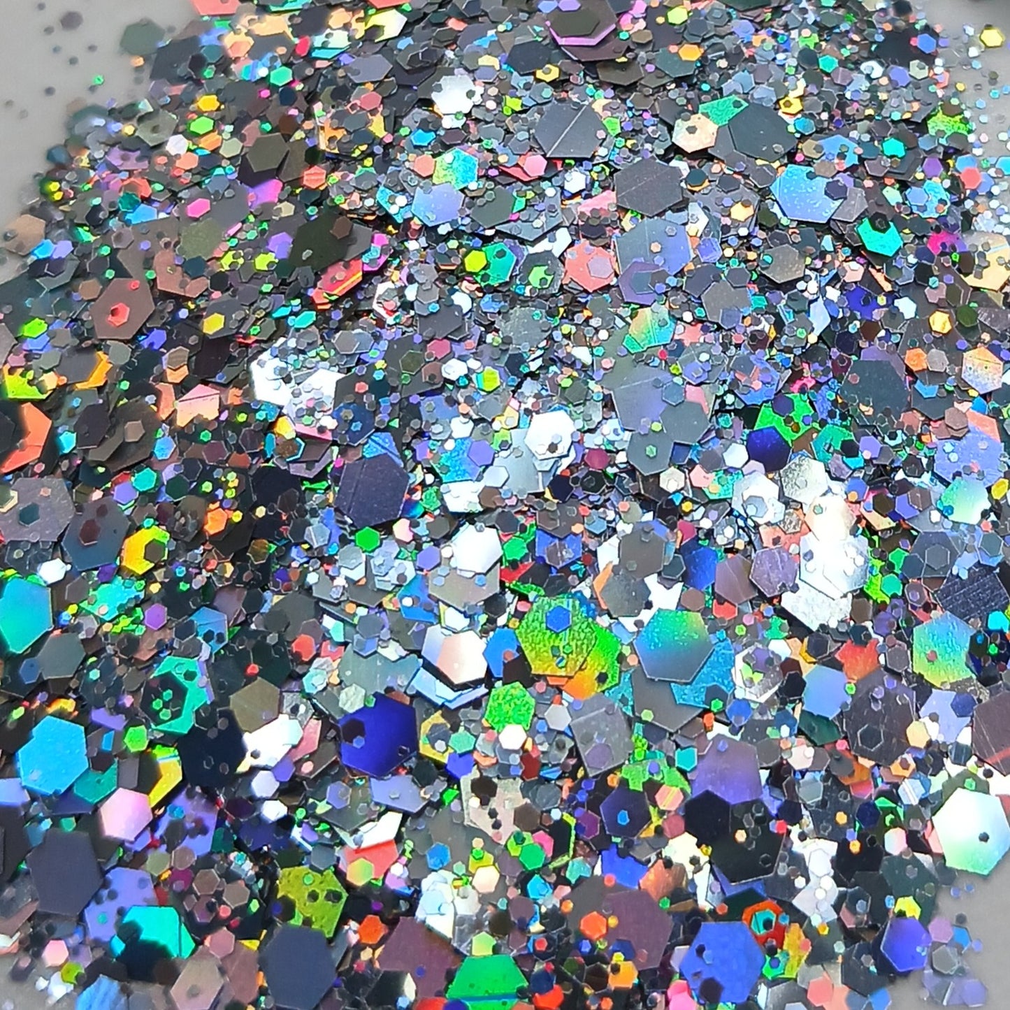 Silver Bell Holographic Glitter – Radiant Chunky Silver Glitter