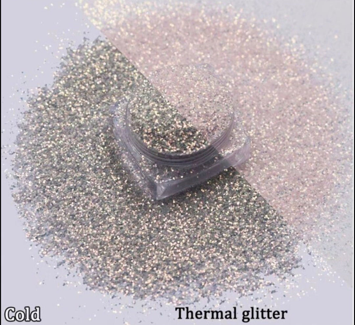 Smoke & Rosé – Temperature Color-Changing Glitter Gray To Pink Shift