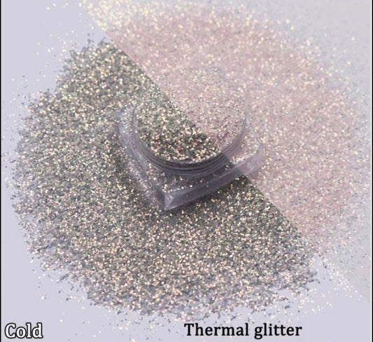 Smoke & Rosé – Temperature Color-Changing Glitter Gray To Pink Shift