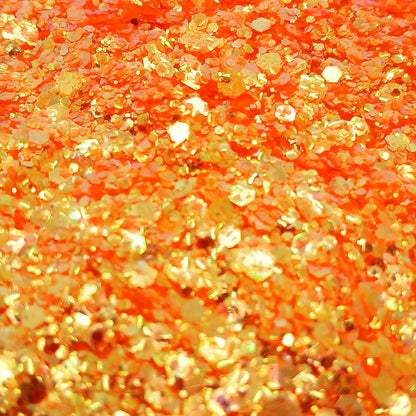 Solar Flare Iridescent Glitter – Fiery Orange & Gold Sparkle