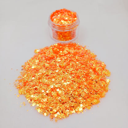 Solar Flare Iridescent Glitter – Fiery Orange & Gold Sparkle